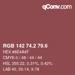 カラーコード: RGB 142 74.2 79.6 | qconv.com