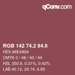 カラーコード: RGB 142 74.2 84.6 | qconv.com