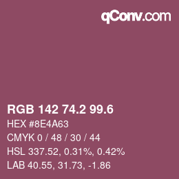 カラーコード: RGB 142 74.2 99.6 | qconv.com