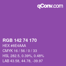 Color code: RGB 142 74 170 | qconv.com