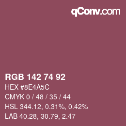 カラーコード: RGB 142 74 92 | qconv.com
