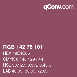 カラーコード: RGB 142 76 101 | qconv.com