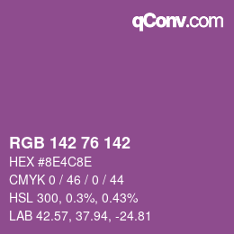 Color code: RGB 142 76 142 | qconv.com