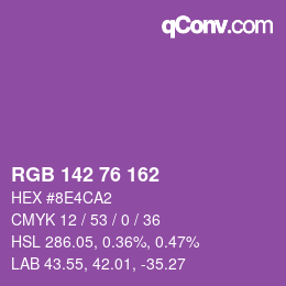 Color code: RGB 142 76 162 | qconv.com