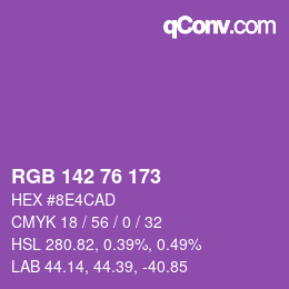 Color code: RGB 142 76 173 | qconv.com