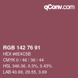 カラーコード: RGB 142 76 91 | qconv.com