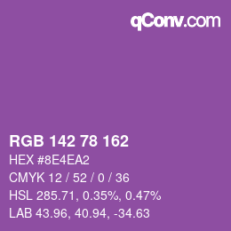 カラーコード: RGB 142 78 162 | qconv.com
