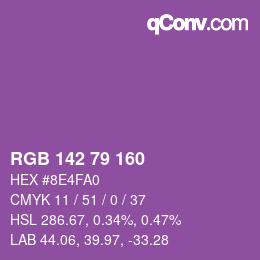 カラーコード: RGB 142 79 160 | qconv.com