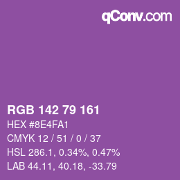 Farbcode: RGB 142 79 161 | qconv.com