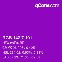 Color code: RGB 142 7 191 | qconv.com