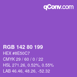 Color code: RGB 142 80 199 | qconv.com