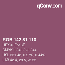 Código de color: RGB 142 81 110 | qconv.com