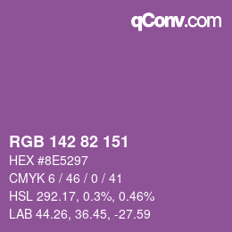Color code: RGB 142 82 151 | qconv.com