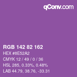 Color code: RGB 142 82 162 | qconv.com