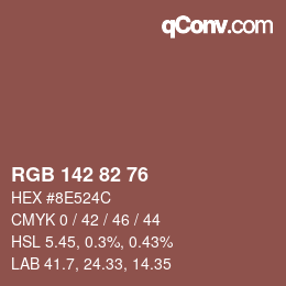 Código de color: RGB 142 82 76 | qconv.com