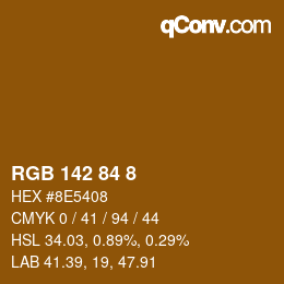 Color code: RGB 142 84 8 | qconv.com