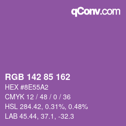 Color code: RGB 142 85 162 | qconv.com