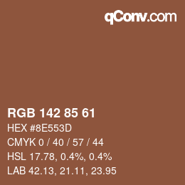 Color code: RGB 142 85 61 | qconv.com