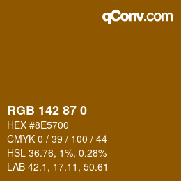 Color code: RGB 142 87 0 | qconv.com