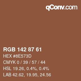 カラーコード: RGB 142 87 61 | qconv.com
