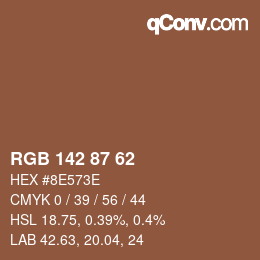 Color code: RGB 142 87 62 | qconv.com