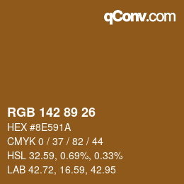 Color code: RGB 142 89 26 | qconv.com