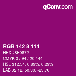 Color code: RGB 142 8 114 | qconv.com