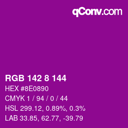 Farbcode: RGB 142 8 144 | qconv.com