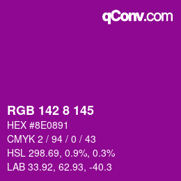 颜色代码: RGB 142 8 145 | qconv.com