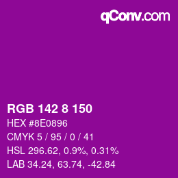 颜色代码: RGB 142 8 150 | qconv.com