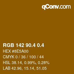カラーコード: RGB 142 90.4 0.4 | qconv.com