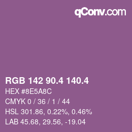 カラーコード: RGB 142 90.4 140.4 | qconv.com