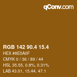 カラーコード: RGB 142 90.4 15.4 | qconv.com