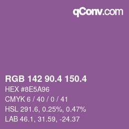 カラーコード: RGB 142 90.4 150.4 | qconv.com