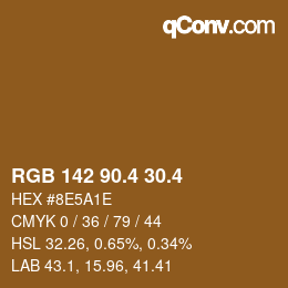 カラーコード: RGB 142 90.4 30.4 | qconv.com