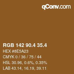 カラーコード: RGB 142 90.4 35.4 | qconv.com