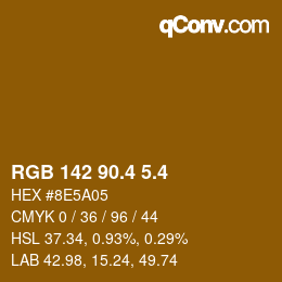 カラーコード: RGB 142 90.4 5.4 | qconv.com