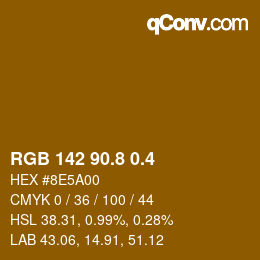 カラーコード: RGB 142 90.8 0.4 | qconv.com