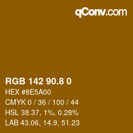 カラーコード: RGB 142 90.8 0 | qconv.com