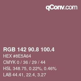 カラーコード: RGB 142 90.8 100.4 | qconv.com