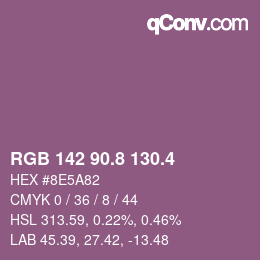 カラーコード: RGB 142 90.8 130.4 | qconv.com
