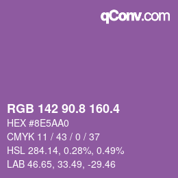 カラーコード: RGB 142 90.8 160.4 | qconv.com