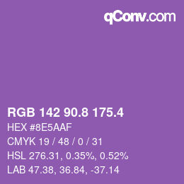 カラーコード: RGB 142 90.8 175.4 | qconv.com