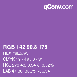カラーコード: RGB 142 90.8 175 | qconv.com