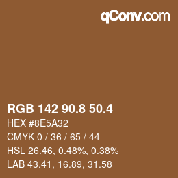 カラーコード: RGB 142 90.8 50.4 | qconv.com