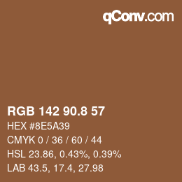 カラーコード: RGB 142 90.8 57 | qconv.com