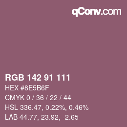 Color code: RGB 142 91 111 | qconv.com