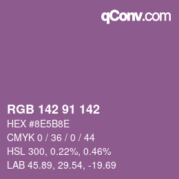 Color code: RGB 142 91 142 | qconv.com