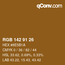 Color code: RGB 142 91 26 | qconv.com