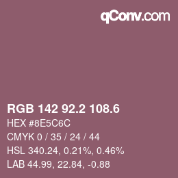 カラーコード: RGB 142 92.2 108.6 | qconv.com